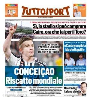 l’apertura-di-tuttosport-e-dedicata-alla-juve:-“conceicao,-riscatto-mondiale”