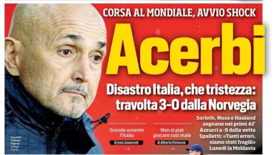 disastro-italia,-corriere-dello-sport:-“acerbi!-che-tristezza”