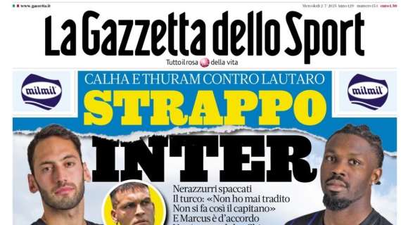 la-gazzetta-dello-sport:-“strappo-inter:-calha-e-thuram-contro-lautaro”