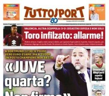 tuttosport-apre-con-le-parole-di-tudor:-“juventus-quarta?-non-firmo”