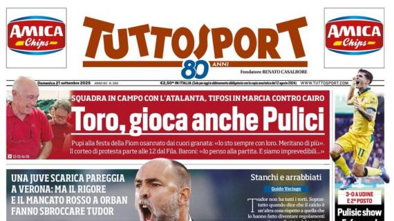 tuttosport-apre-con-le-parole-di-tudor-contro-l’arbitraggio:-“una-vergogna!”