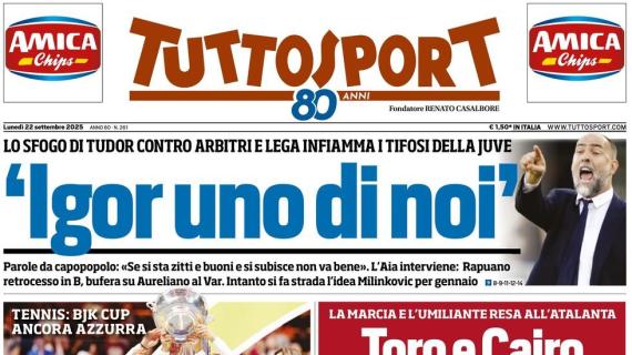 tuttosport-sugli-sfoghi-di-tudor:-“igor-uno-di-noi”