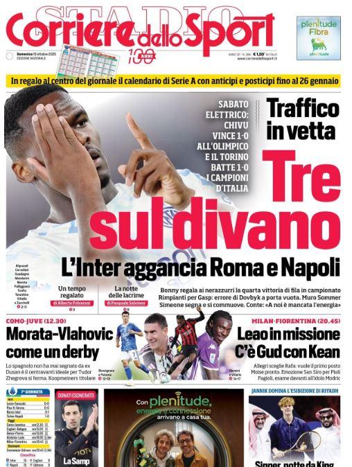 corriere-dello-sport:-“tre-sul-divano,-l’inter-aggancia-napoli-e-roma”