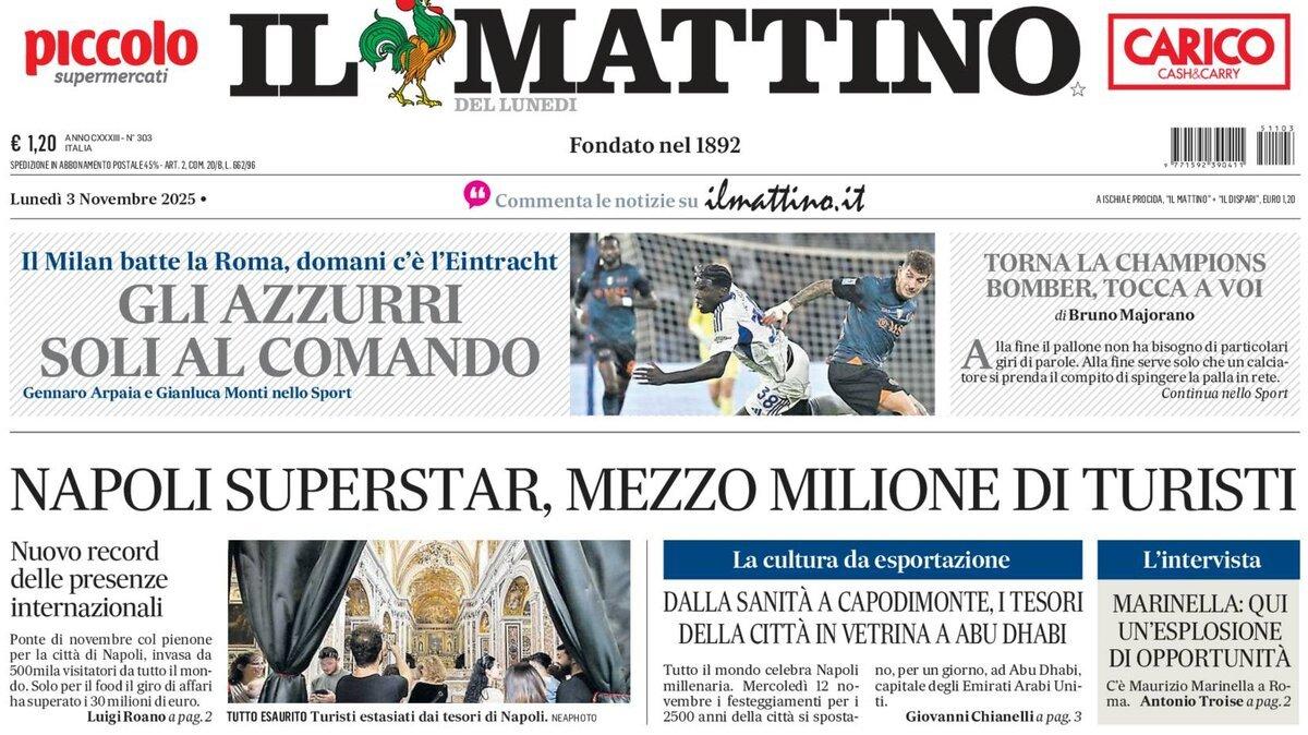 il-mattino:-“gli-azzurri-soli-al-comando”