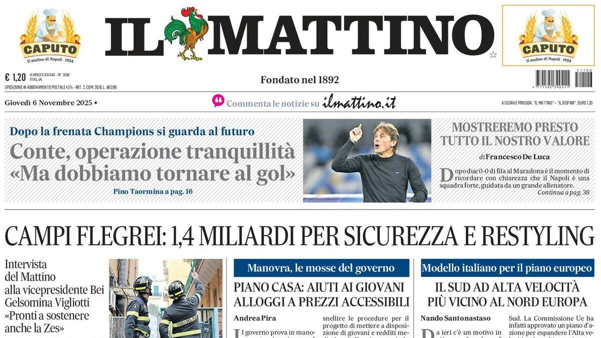 il-mattino:-“conte,-operazione-tranquillita:-‘ma-dobiamo-tornare-al-gol'”