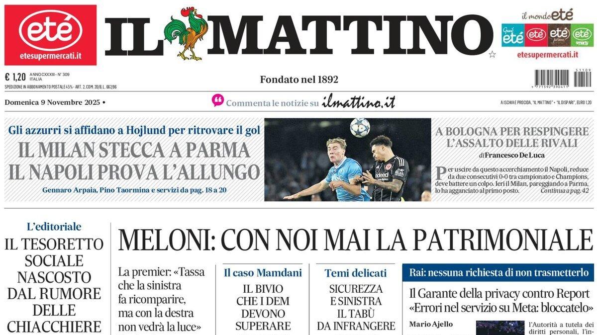 il-mattino:-“il-milan-stecca-a-parma,-il-napoli-prova-l’allungo”