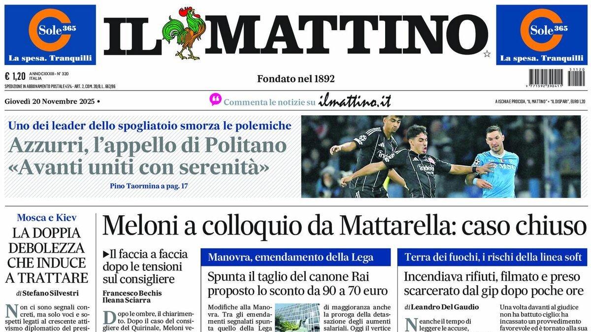 il-mattino:-“azzurri,-l’appello-di-politano:-‘avanti-uniti-con-serenita'”