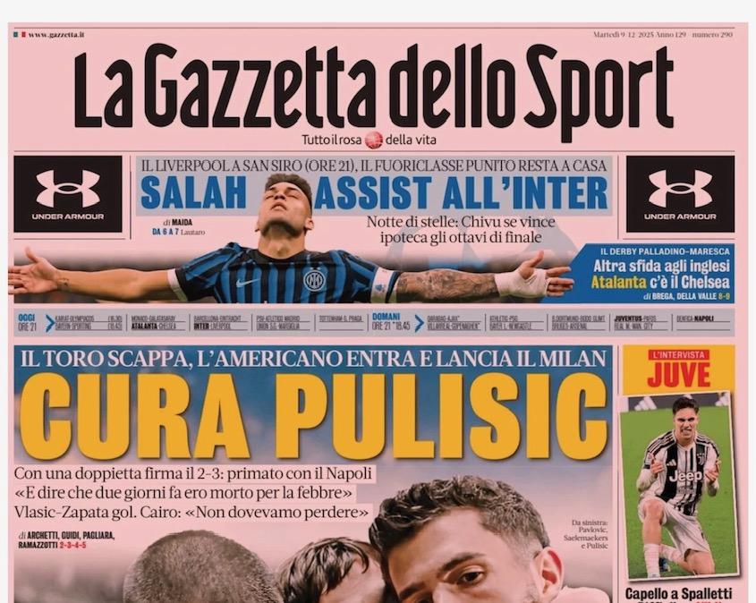la-gazzetta-dello-sport:-“cura-pulisic.-milan-primo-con-il-napoli”