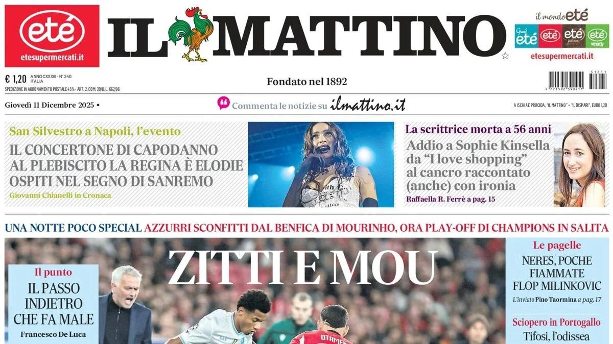 il-mattino-dopo-il-ko-di-lisbona-del-napoli:-“zitti-e-mou”