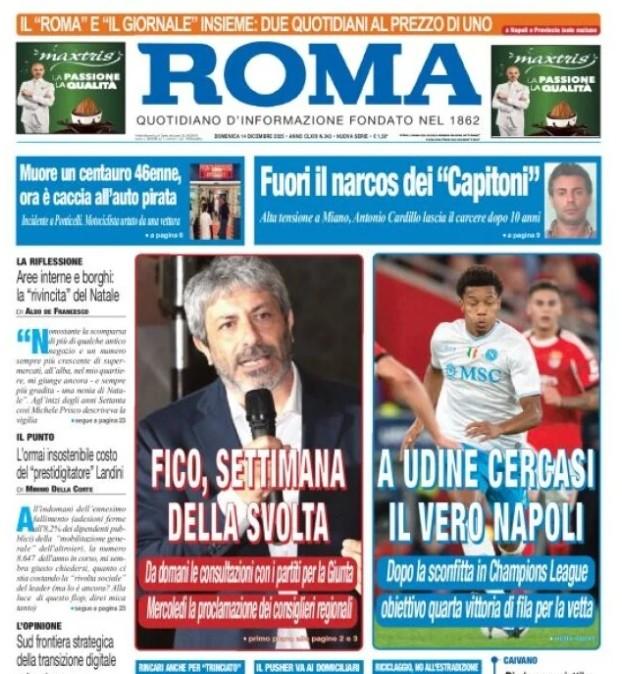 l’apertura-de-il-roma:-“a-udine-cercasi-il-vero-napoli”