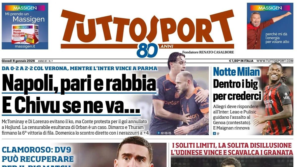 tuttosport:-“napoli,-pari-e-rabbia.-e-chivu-se-ne-va”