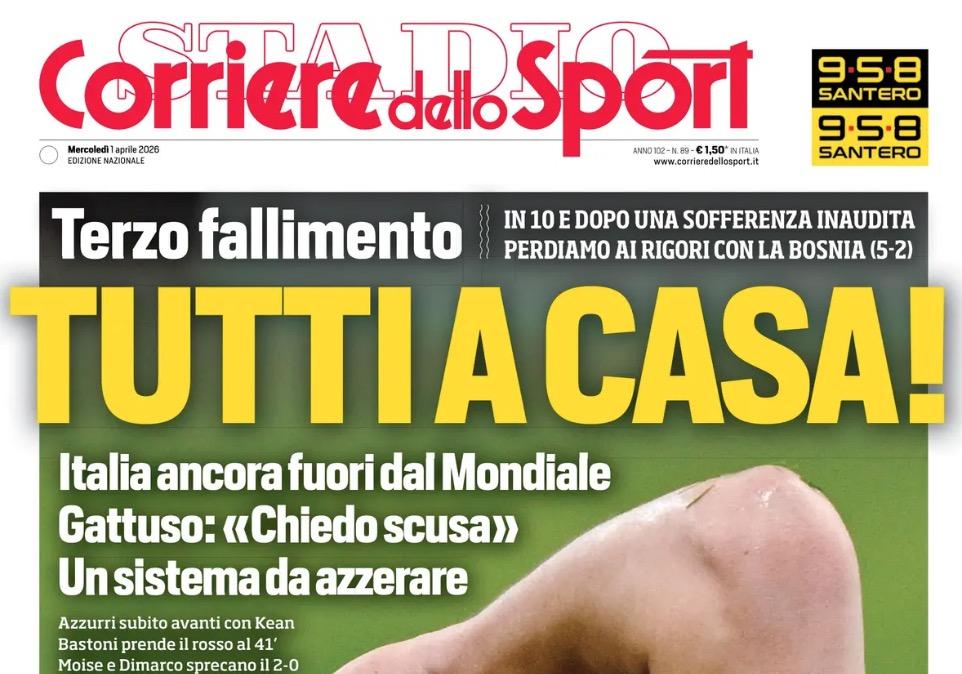 italia-saltera-anche-i-mondiali-2026,-corriere-dello-sport-“tutti-a-casa!”