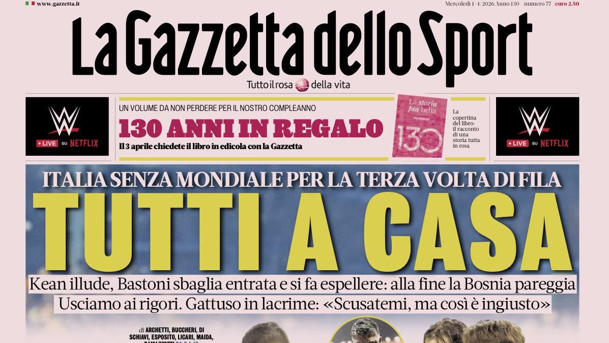 italia-fuori-dai-mondiali-2026,-la-gazzetta-dello-sport:-“tutti-a-casa”
