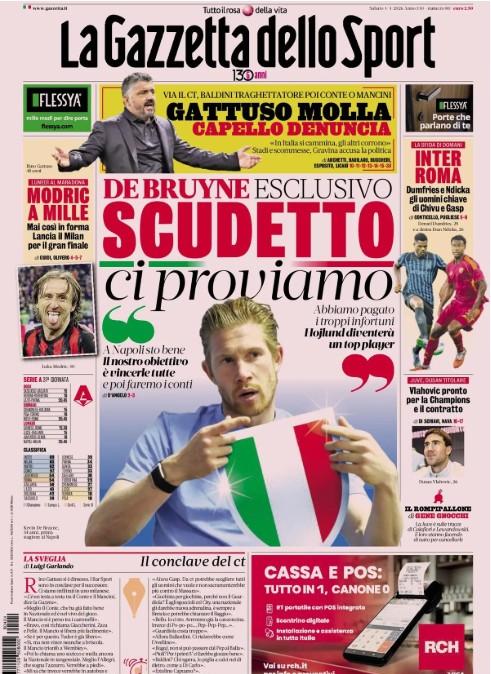 gazzetta-intervista-de-bruyne:-“scudetto?-ci-proviamo!-obiettivo-vincerle-tutte”