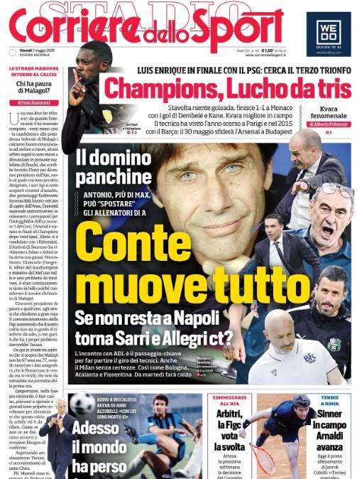 corriere-dello-sport:-“conte-muove-tutto!-se-non-resta-a-napoli,-torna-sarri-e-allegri-ct?”