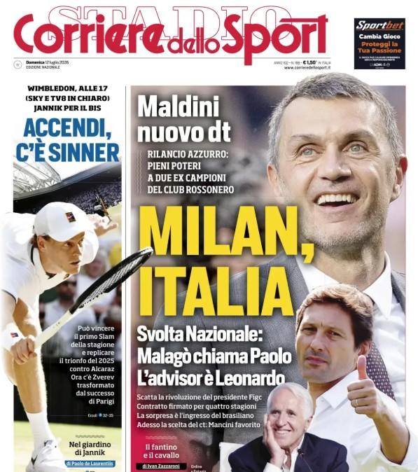 svolta-nazionale!-corriere-dello-sport:-“milan,-italia.-malago-chiama-maldini”