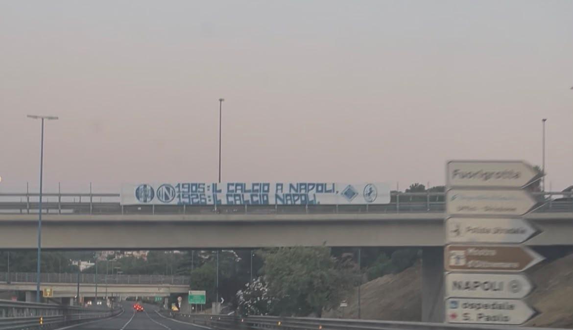 centenario-ssc-napoli,-striscione-in-citta:-“1905-il-calcio-a-napoli,-1926-il-calcio-napoli”