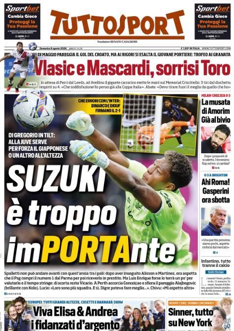di-gregorio-in-tilt,-tuttosport-sulla-juve:-“suzuki-e-troppo-importante”