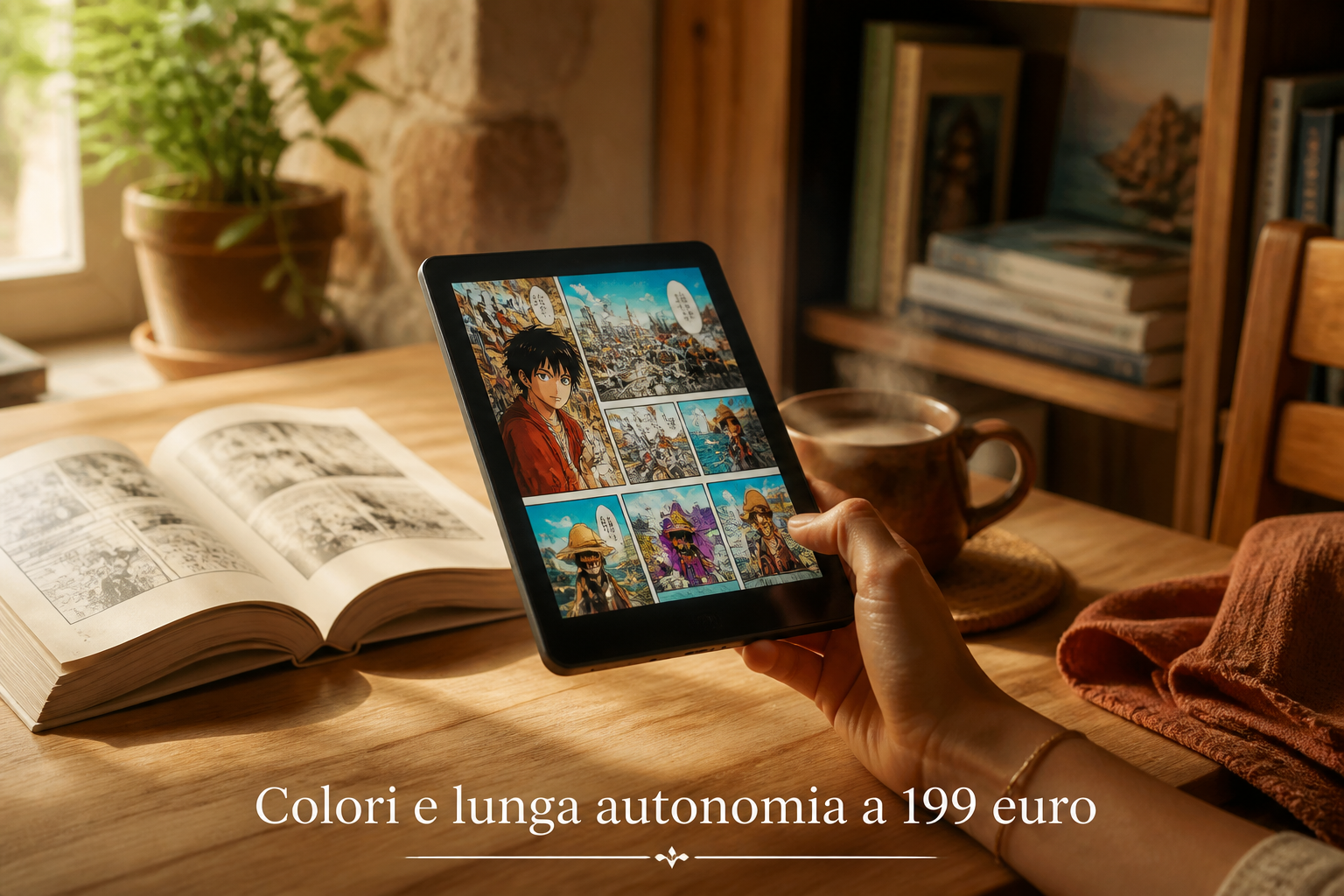 batteria-da-8-settimane-e-schermo-a-colori:-il-kindle-scontato-a-199-euro-punta-su-manga-e-illustrati-di-qualita