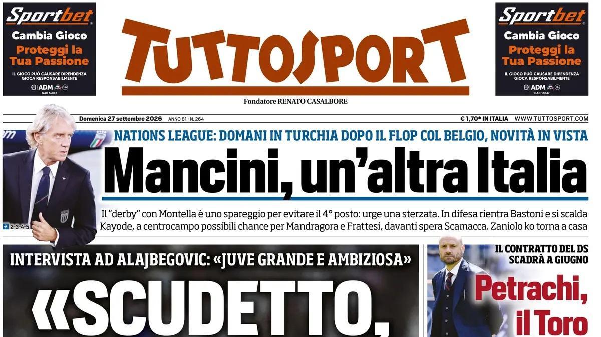 in-turchia-dopo-il-flop-col-belgio,-tuttosport:-“mancini,-un’altra-italia”