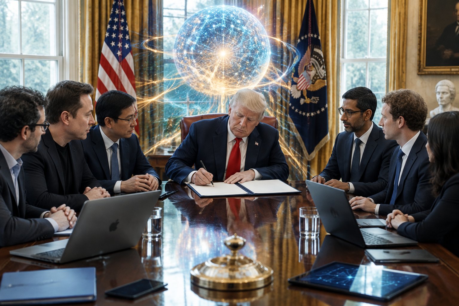 trump-ridefinisce-l’intelligenza-artificiale-come-super-intelligenza-negli-usa