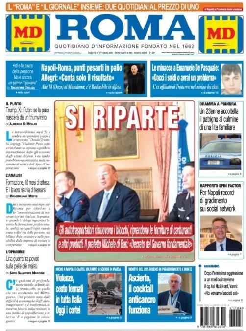“conta-solo-il-risultato”,-il-roma-titola:-“napoli-roma-punti-pesanti-in-palio”